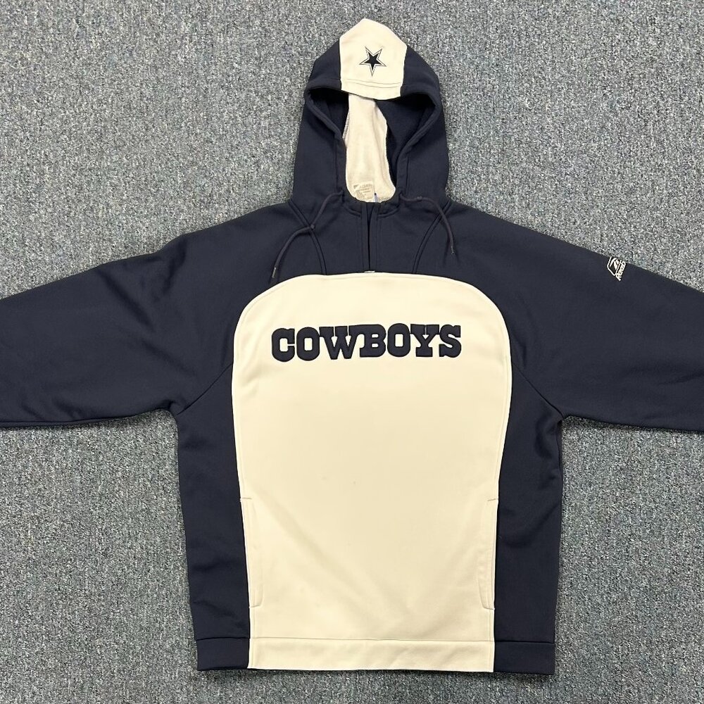 Embroidered Reebok NFL Dallas Cowboys Hoodie Sz L Football